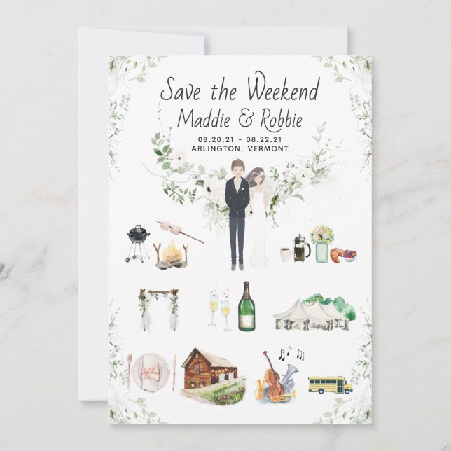 Carte itinéraire personnalisée pour un mariage à d (Dos)