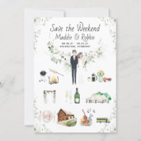Carte itinéraire personnalisée pour un mariage à d
