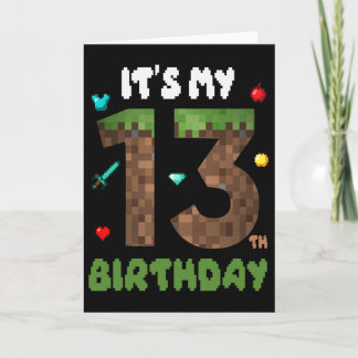 Carte Its My 13th Birthday Funny 13 Yrs Old Video Gamer 