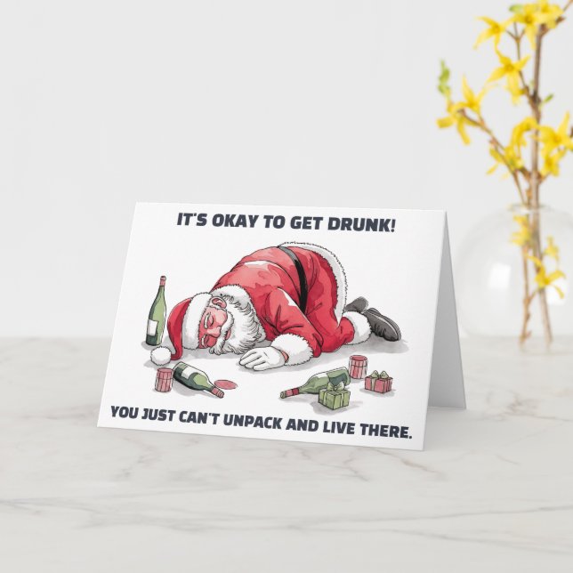 Carte It's Okay To Get Drunk™ Greeting Card (Fleur jaune)