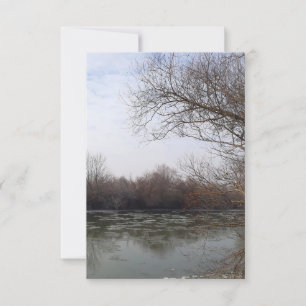 Carte Ive au bord de la rivière en hiver