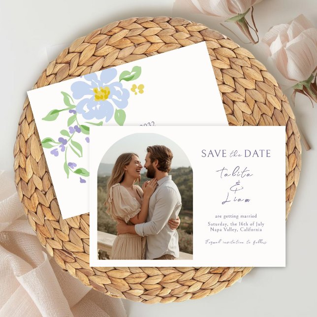 Carte Ivory | Elegant Floral Script Arch Wedding (Créateur téléchargé)