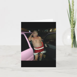 Carte ivre de vacances de Père Noël