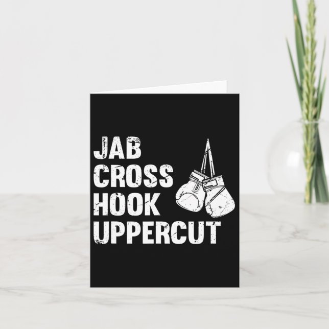 Carte Jab Cross Hook Uppercut Boxing technique de combat (Devant)