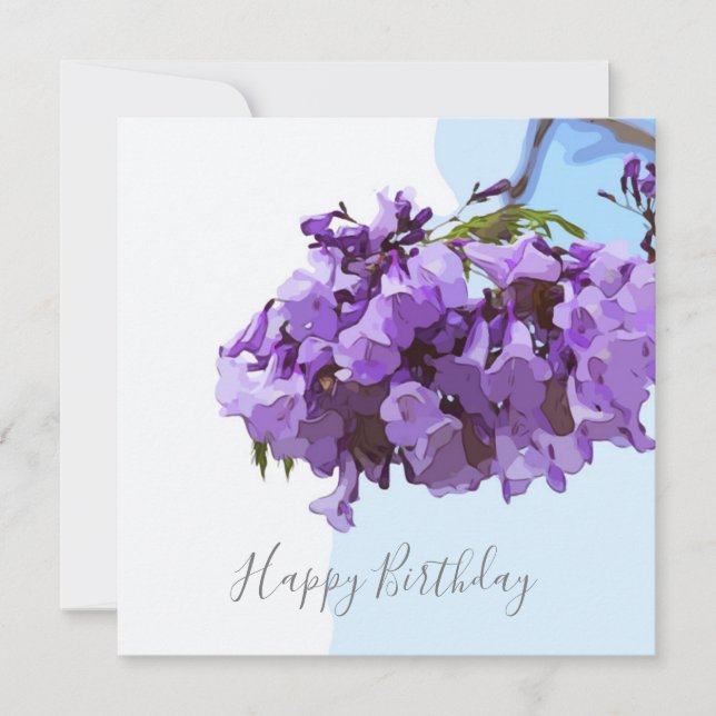 Carte Jacaranda Flowers sur le ciel bleu arrière - plan (Devant)