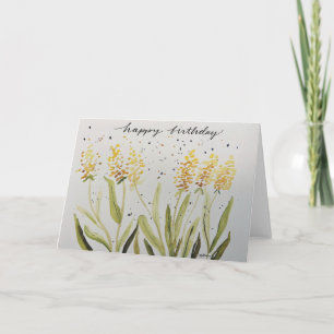 Carte Jacinthe jaune Anniversaire