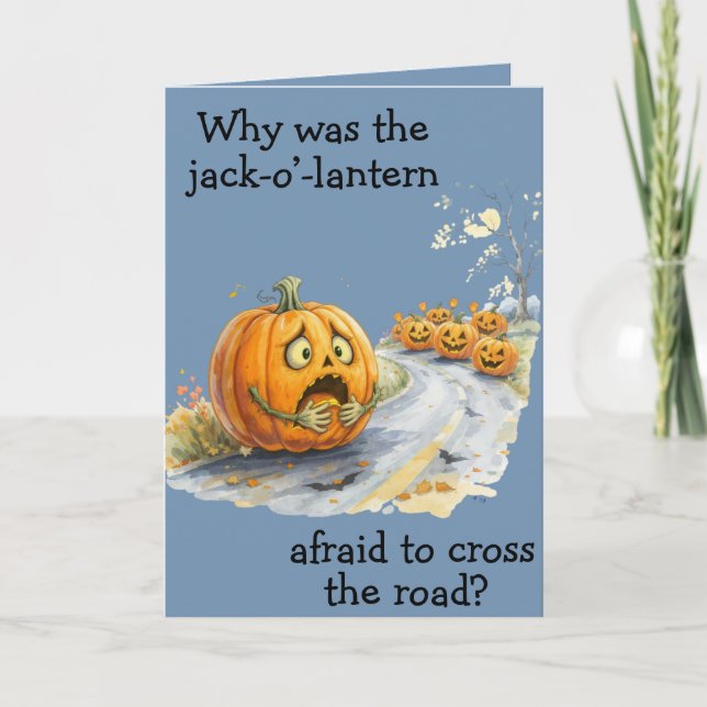 Carte "Jack effrayé" Plaisanterie pour enfants Halloween (Devant)