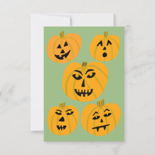 Carte Jack-O-Lantern Citrouille d'Halloween