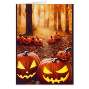 Carte Jack-o'-lantern Citrouille Éffrayante Hallow