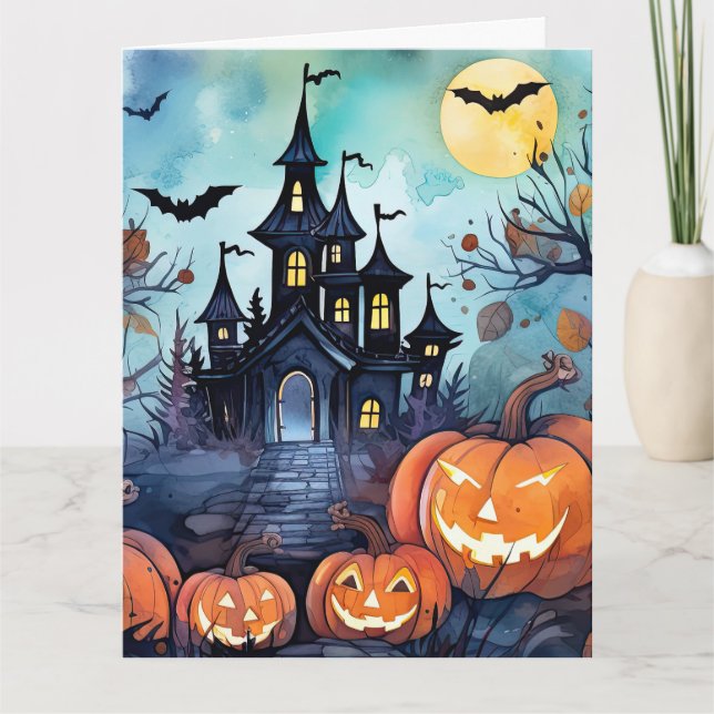 Carte Jack O’Lanterns Haunted Mansion Ghost Halloween (Devant)
