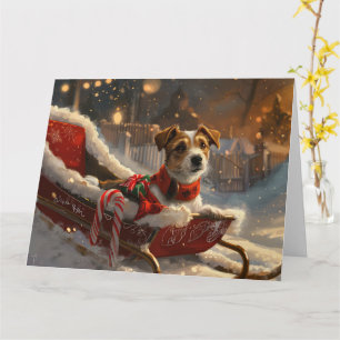 Carte Jack Russell Chien Festive de Noël