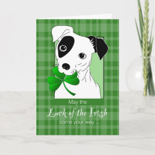 Carte Jack Russell Terrier avec St. Patrick’s Day Green