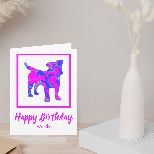 Carte Jack Russell Terrier Chien rose Drôle Anniversaire (Créateur téléchargé)