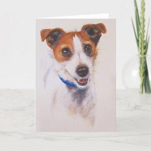 Carte Jack Russell Terrier Peint en aquarelle