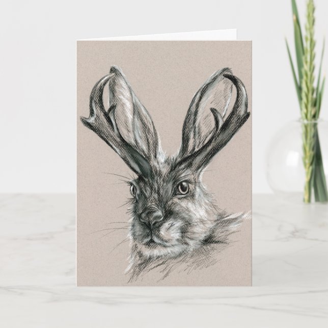 Carte Jackalope Anniversaire Personnalisé (Devant)