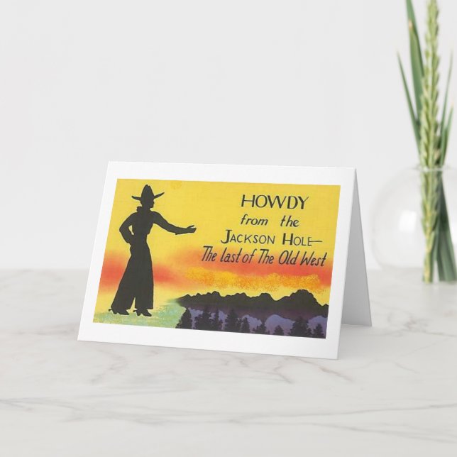 Carte Jackson Hole Wyoming Cowboy Card (Devant)