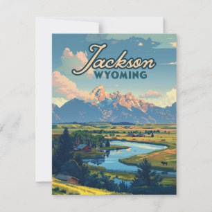 Carte Jackson Hole Wyoming Ranch Tetons Mountains