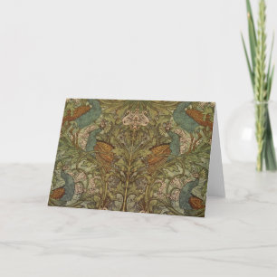 Carte Jacquard de paon et de fleur Art nouveau