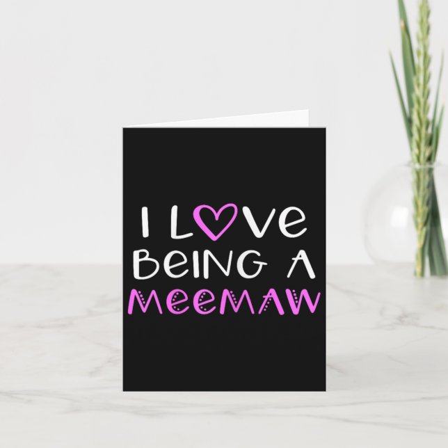 Carte J'adore être une Meemaw mignonne cool Mee-maw  (Devant)