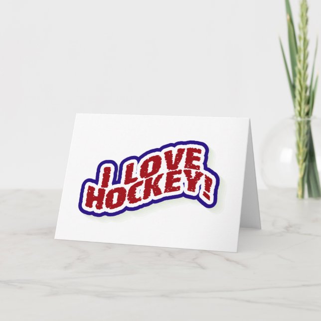 Carte J'adore le hockey (Devant)