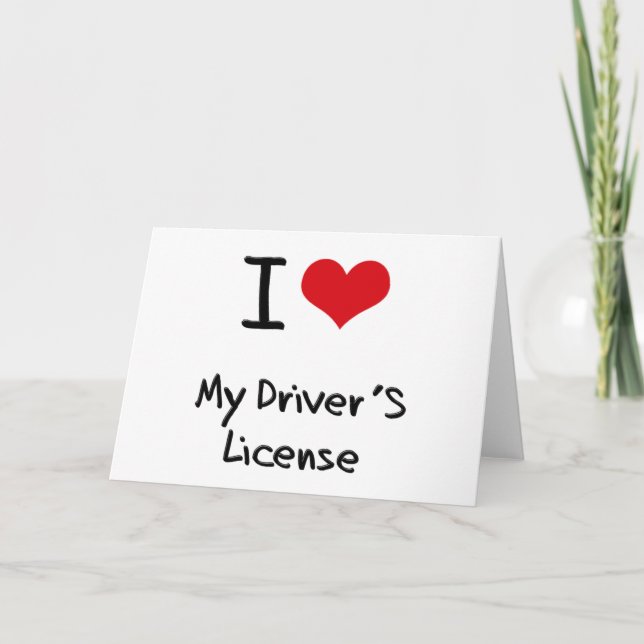 Carte J'adore le permis de conduire de mon conducteur (Devant)