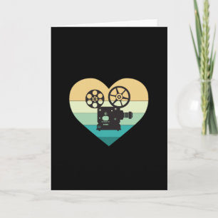 Carte J'adore le projecteur de cinéma rétro