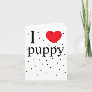 Carte J'adore le t-shirt pour chiots Chien Propriétaire 