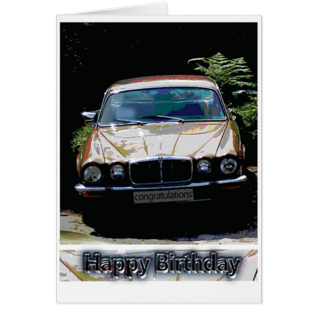 Carte Jaguar Voiture Anniversaire (Devant)