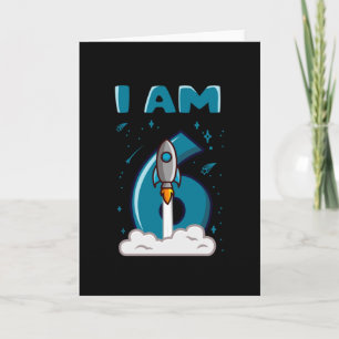 Carte J'AI 6 ans 6e anniversaire Boy Space Anniversaire