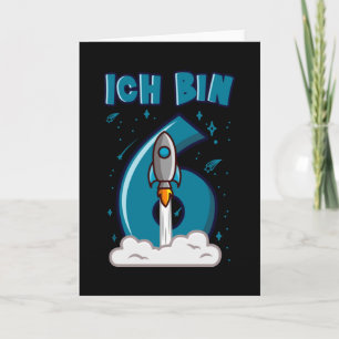Carte J'AI 6 ans 6e anniversaire Boy Space Anniversaire