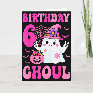 Carte J'ai 6 ans Filles Mignon Fantôme C'est mon 6e anni