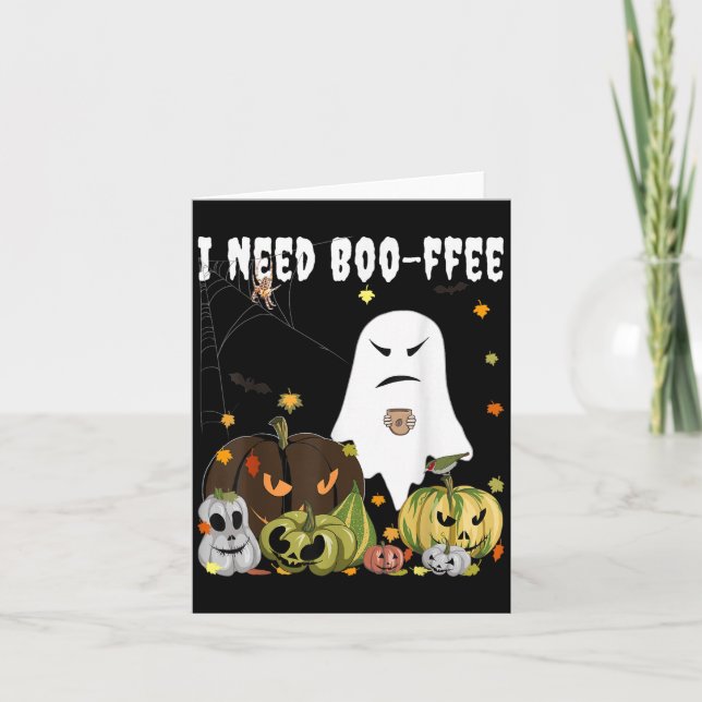 Carte J'ai besoin de Boo-ffee Fantôme Citrouille de Jack (Devant)