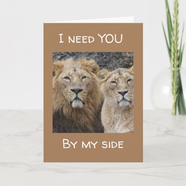 CARTE **J'AI BESOIN DE VOUS À MES CÔTÉS** LIONS AIMANTS (Devant)