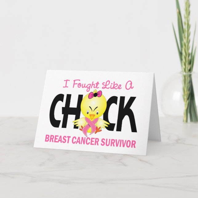 Carte J'Ai Combattu Comme Un Survivant Du Cancer Du Sein (Devant)