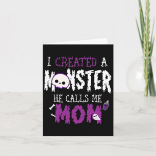 Carte J'ai créé un tee-shirt de costume d'Halloween mons
