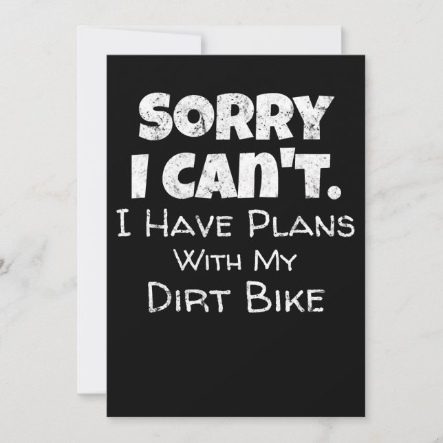 Carte J'Ai Des Plans Avec Mon Dirt Vélo Cadeau (Devant)