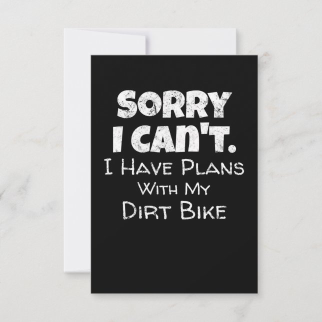 Carte J'Ai Des Plans Avec Mon Dirt Vélo Cadeau (Devant)