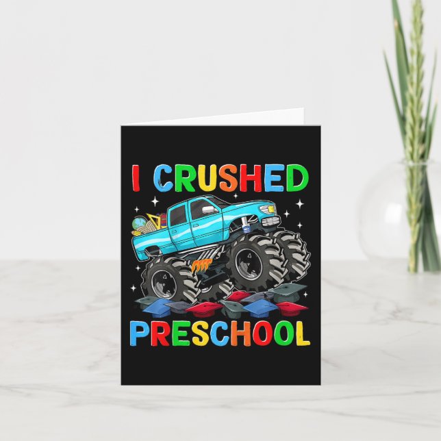 Carte J'ai Écrasé La Maternelle Dernier Jour D'école Mon (Devant)