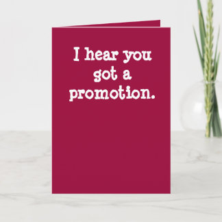 Carte J'ai entendu dire que vous aviez une promotion.