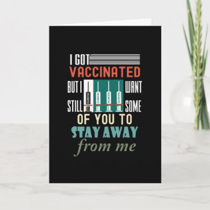 Carte j'ai été vacciné mais reste loin de moi
