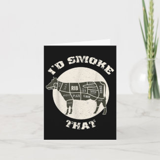 Carte J'Ai Fumé Que Drôle Vache Barbecue Chemise Grillin