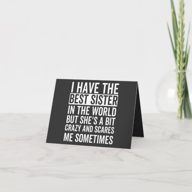 Carte J'ai la meilleure sœur du monde (Devant)