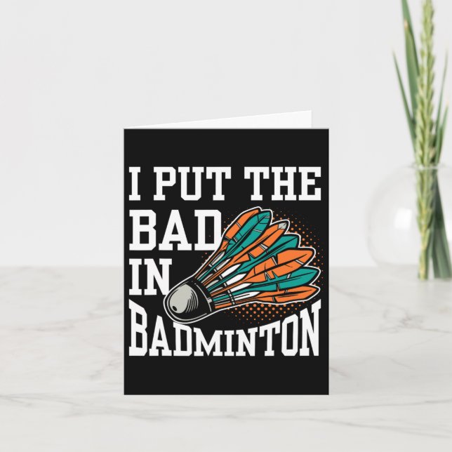 Carte J'Ai Mis Mal Dans Badminton Player Team Match Love (Devant)