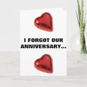 CARTE J'AI OUBLIÉ NOTRE ANNIVERSAIRE