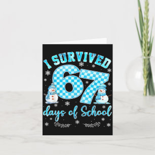 Carte J'ai survécu 67 jours d'école drôle 67 mème Noël