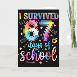 Carte J'ai survécu 67 jours d'école Drôle 67 Mème Profes