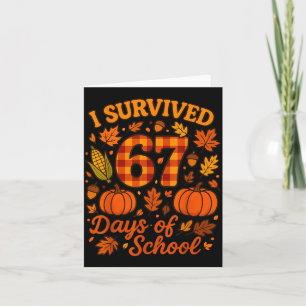 Carte J'ai survécu 67 jours d'école drôle 6 7 professeur