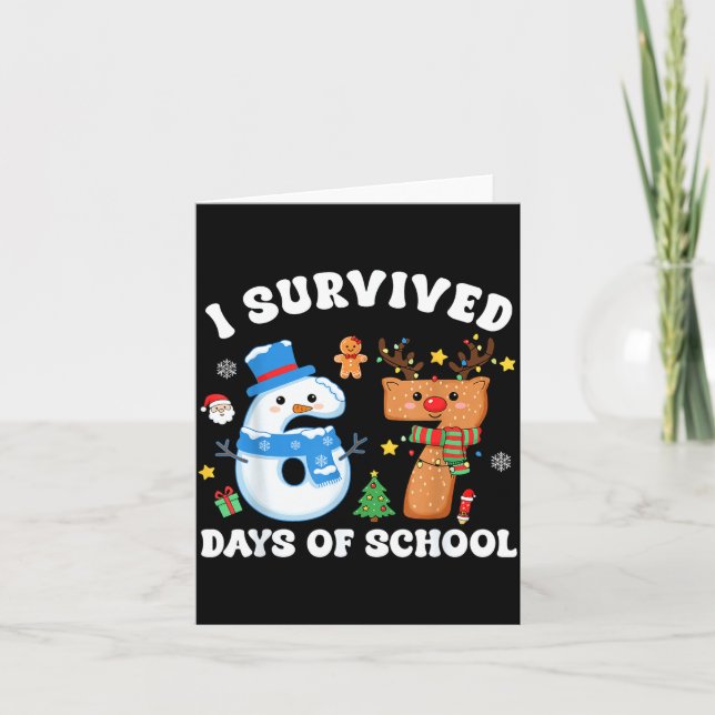 Carte J'ai Survécu 67 Jours D'école Drôle Meme Six Sept  (Devant)