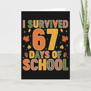 Carte J'ai Survécu 67 Jours D'école Drôle Professeur Enf
