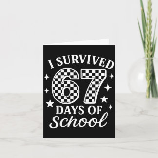 Carte J'ai survécu 67 Soixante Sept Jours D'école Carrea